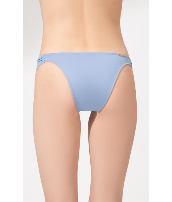 Calcinha Franzida Lateral Allure Azul Seco