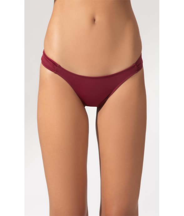 Calcinha Franzida Lateral Allure Bordeaux