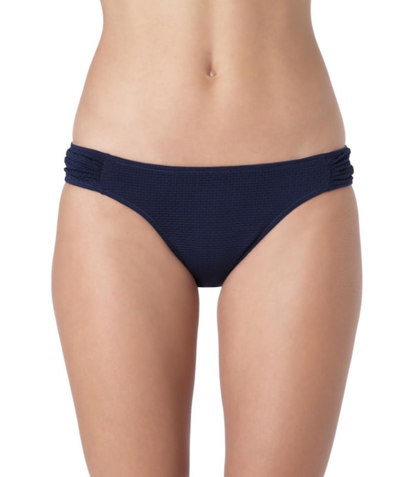 Calcinha Franzida Lateral Colmeia Marinho