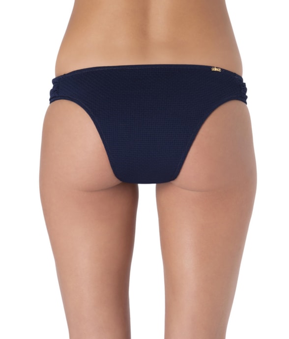 Calcinha Franzida Lateral Colmeia Marinho