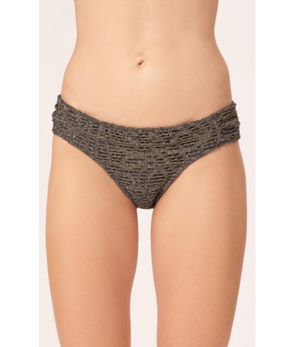 Calcinha Franzida Lateral Comfort Rendado Lux Grafite