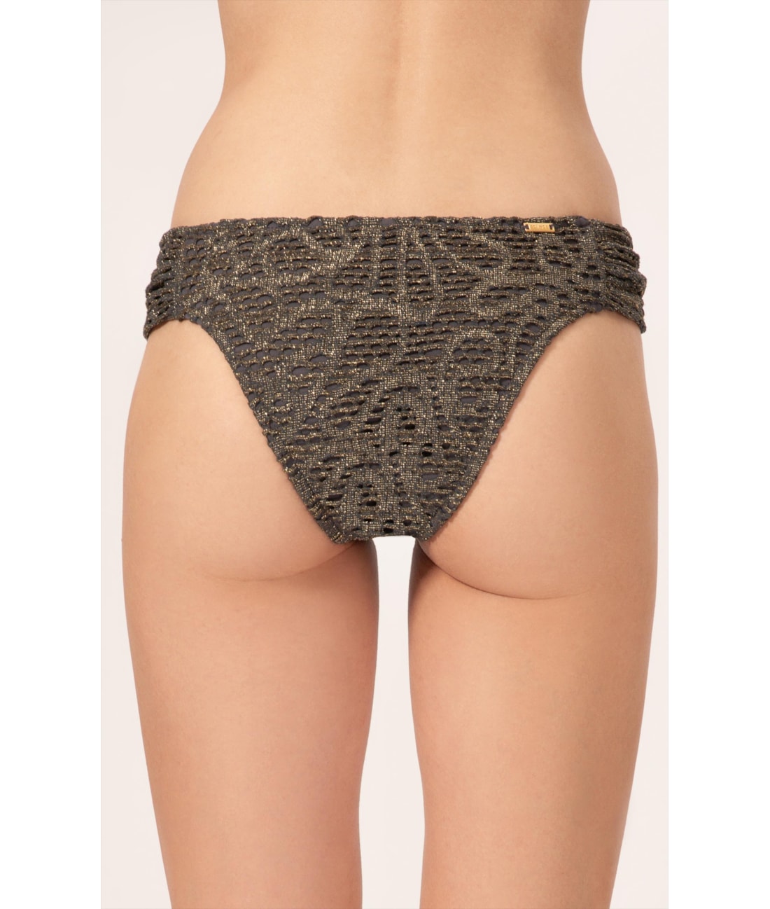Calcinha Franzida Lateral Comfort Rendado Lux Grafite