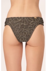 Calcinha Franzida Lateral Comfort Rendado Lux Grafite