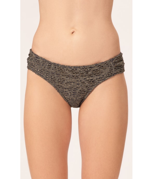 Calcinha Franzida Lateral Comfort Rendado Lux Grafite