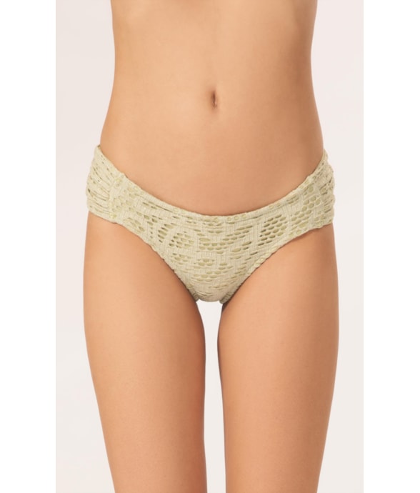 Calcinha Franzida Lateral Comfort Rendado Lux Verde Agua
