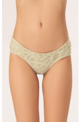 Calcinha Franzida Lateral Comfort Rendado Lux Verde Agua