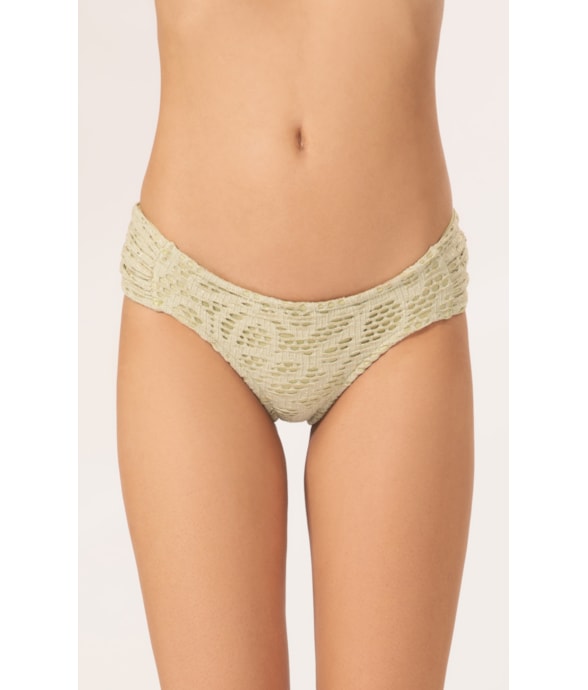 Calcinha Franzida Lateral Comfort Rendado Lux Verde Agua