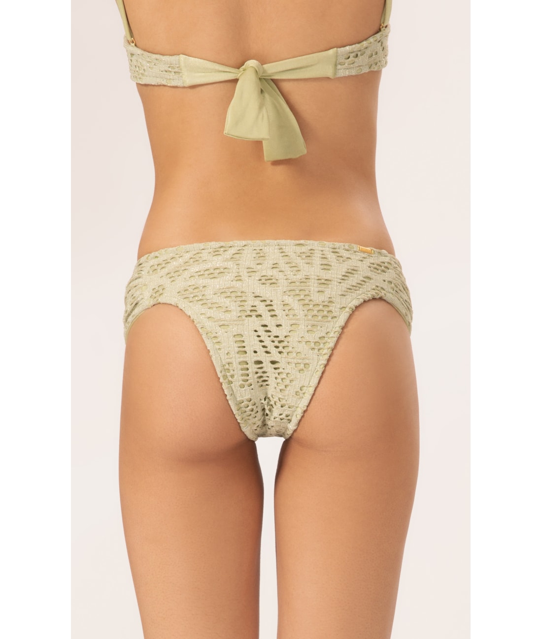 Calcinha Franzida Lateral Comfort Rendado Lux Verde Agua