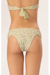 Calcinha Franzida Lateral Comfort Rendado Lux Verde Agua