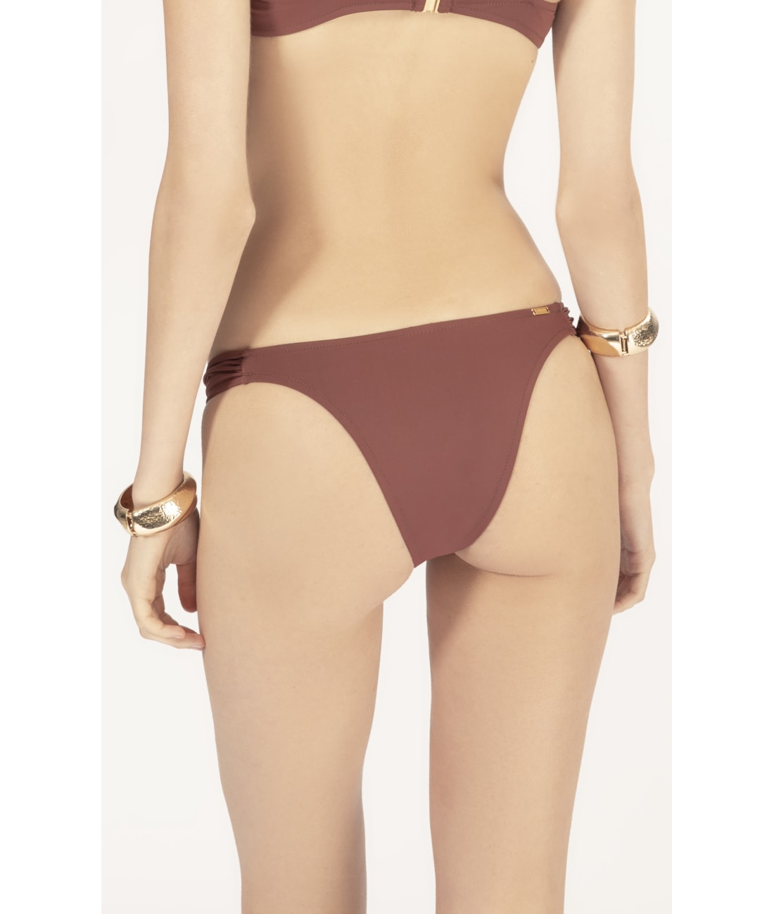 Calcinha Franzida Lateral Draping Marrom