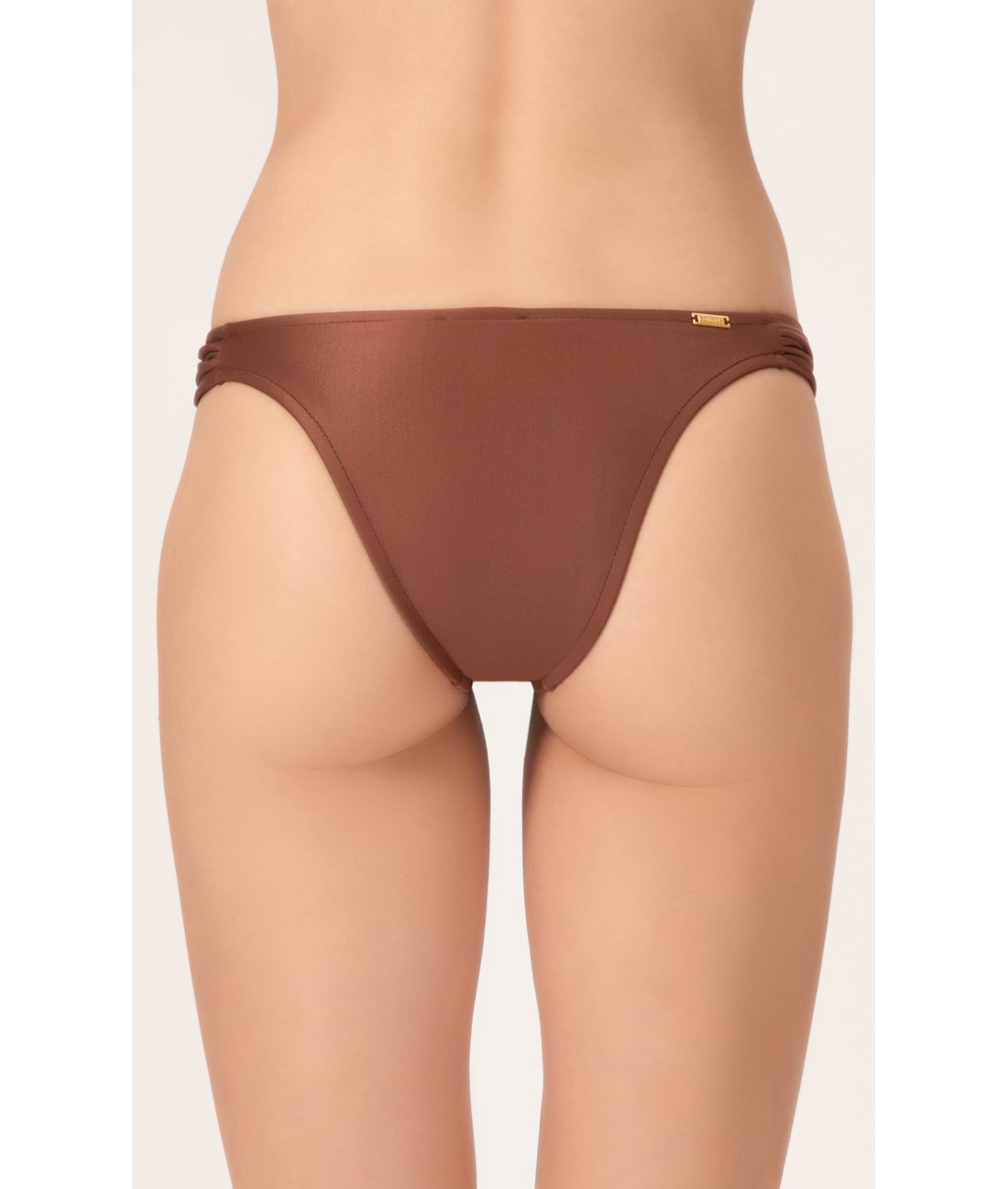 Calcinha Franzida Lateral Duo Marrom