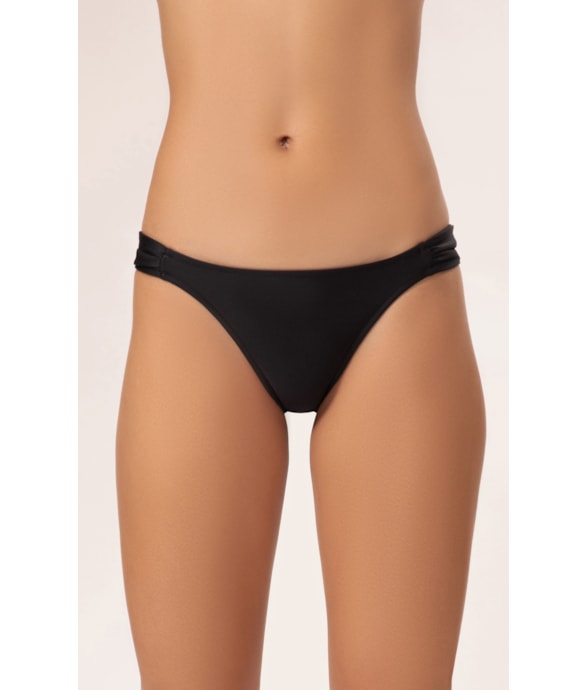 Calcinha Franzida Lateral Duo Preto