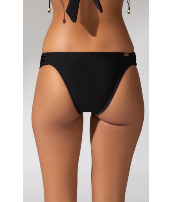 Calcinha Franzida Lateral Mininal Preto