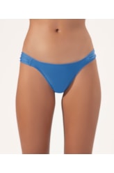 Calcinha Franzida Lateral Silk Azul Seco