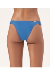 Calcinha Franzida Lateral Silk Azul Seco