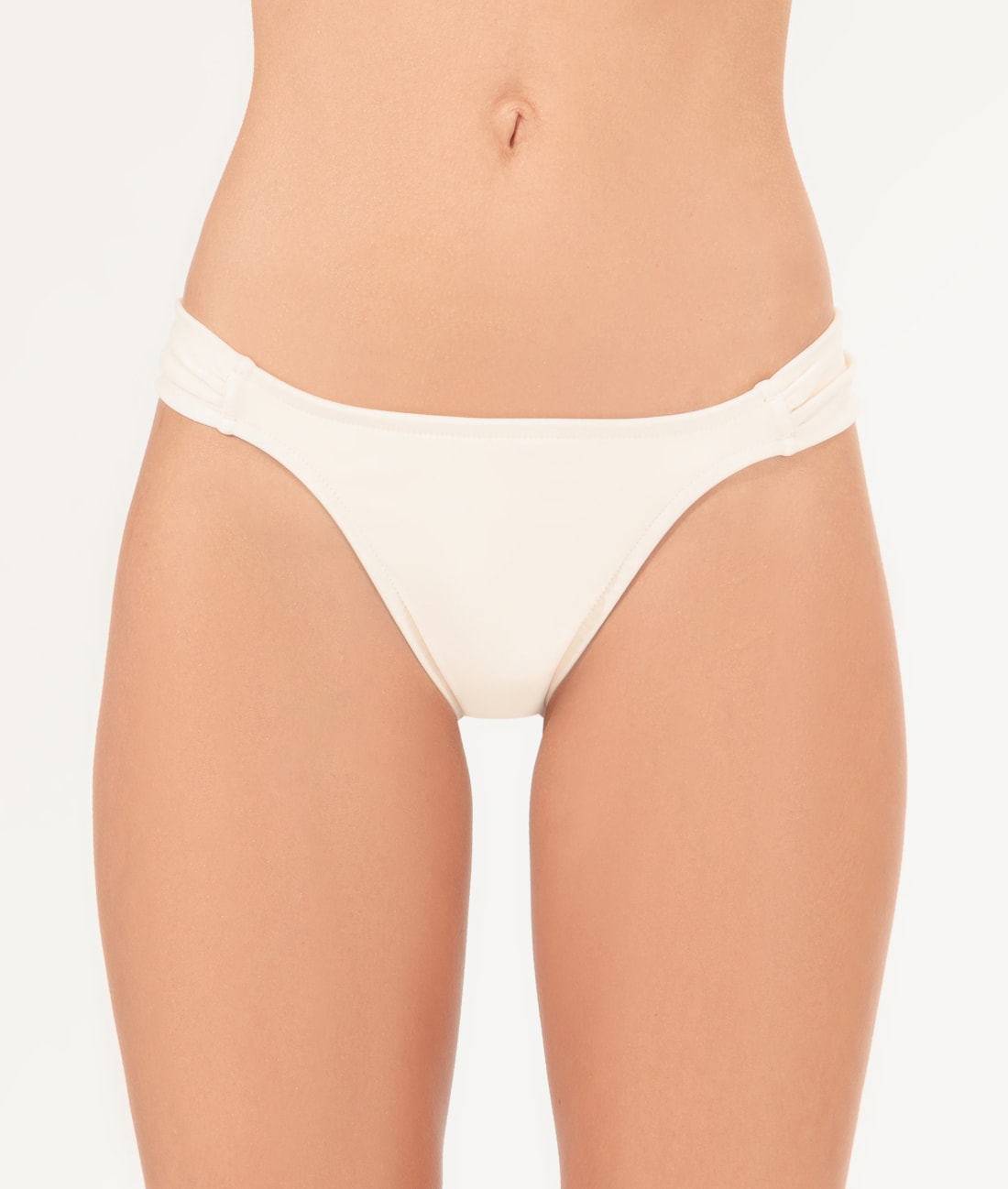Calcinha Franzida Lateral Silk Off White