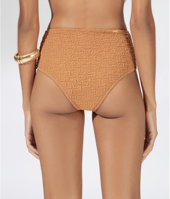 Calcinha Hot Pant Crepe Shine Caramelo