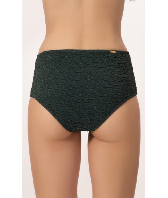 Calcinha Hot Pant Crepe Shine Verde Escuro