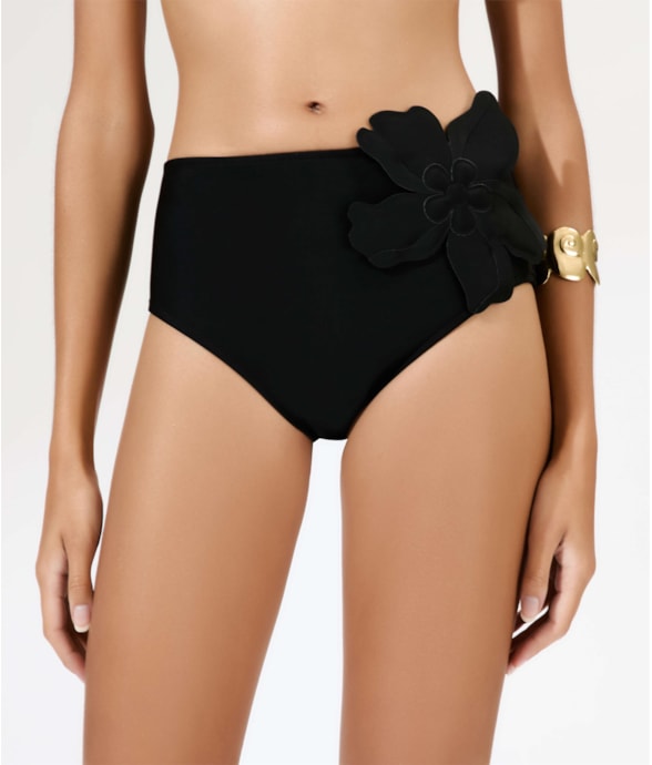 Calcinha Hot Pants Liso Blossom Preto
