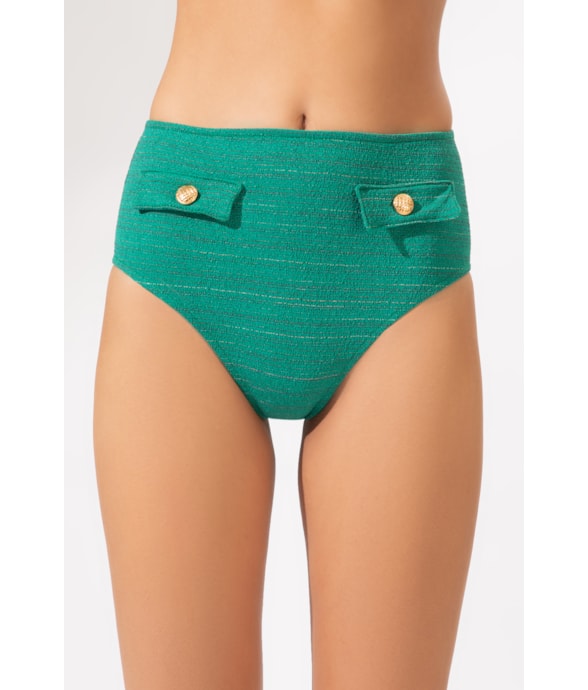 Calcinha Hot Pants Listrado Oásis Verde Escuro