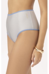 Calcinha Hot Pants Viés Cinza Claro