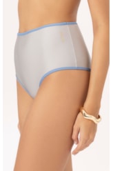 Calcinha Hot Pants Viés Cinza Claro
