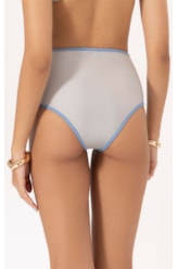 Calcinha Hot Pants Viés Cinza Claro