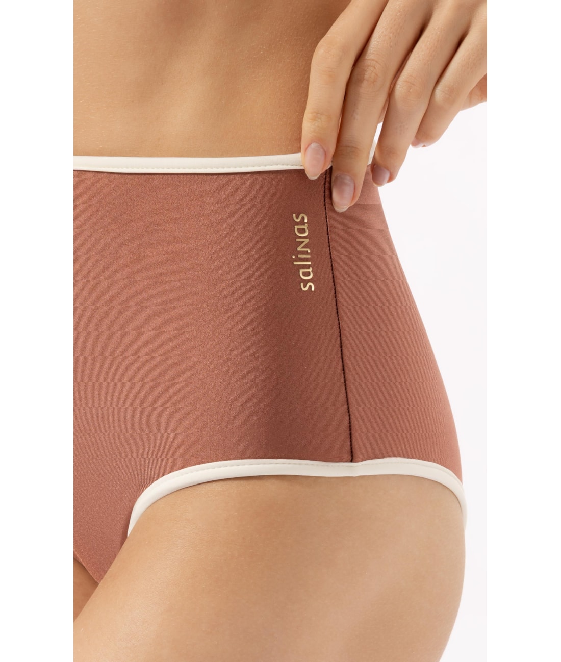 Calcinha Hot Pants Viés Marrom
