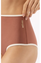Calcinha Hot Pants Viés Marrom
