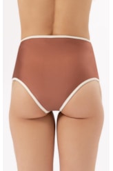 Calcinha Hot Pants Viés Marrom
