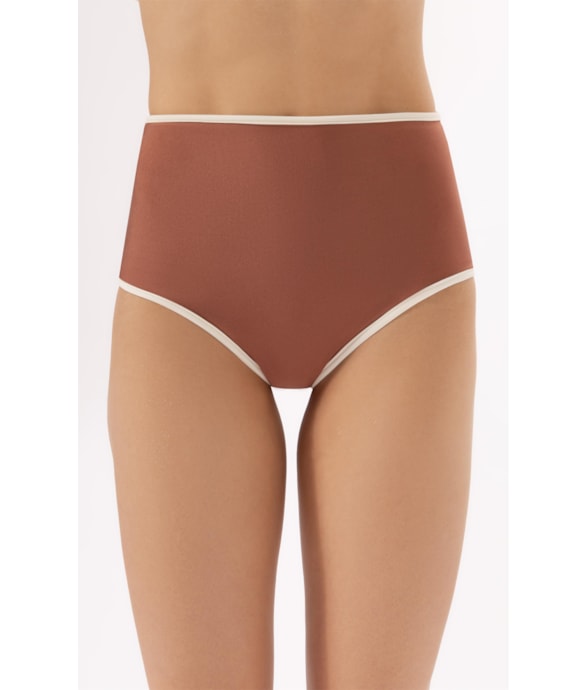 Calcinha Hot Pants Viés Marrom