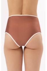 Calcinha Hot Pants Viés Marrom