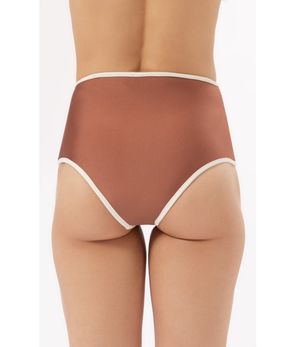 Calcinha Hot Pants Viés Marrom