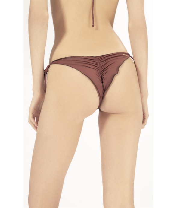 Calcinha Lacinho Frufru Draping Marrom