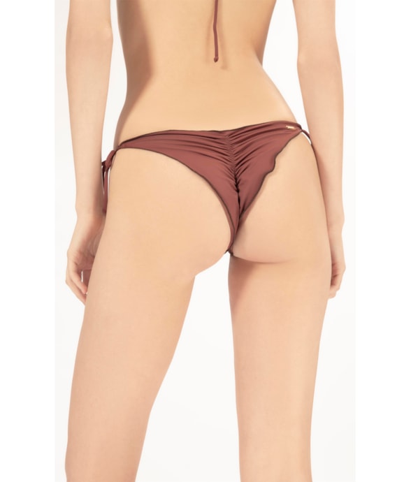 Calcinha Lacinho Frufru Draping Marrom