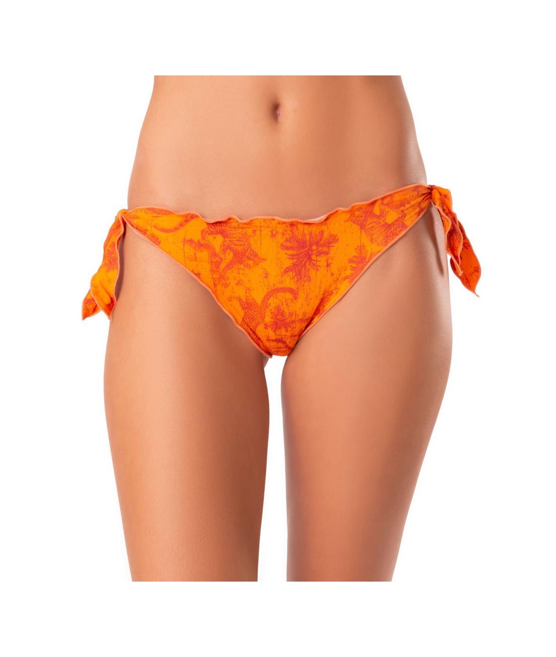 Calcinha Lacinho Frufru Lenço Jaguar Laranja