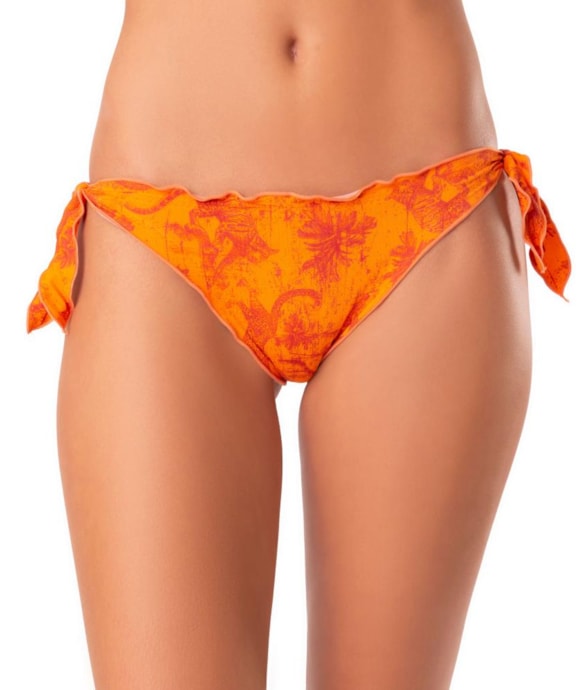 Calcinha Lacinho Frufru Lenço Jaguar Laranja