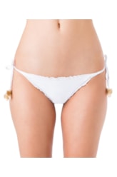 Calcinha Lacinho Frufru Liso Branco