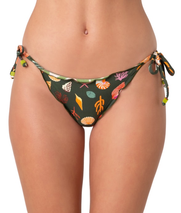 Calcinha Lacinho Frufru Tetis Verde Escuro