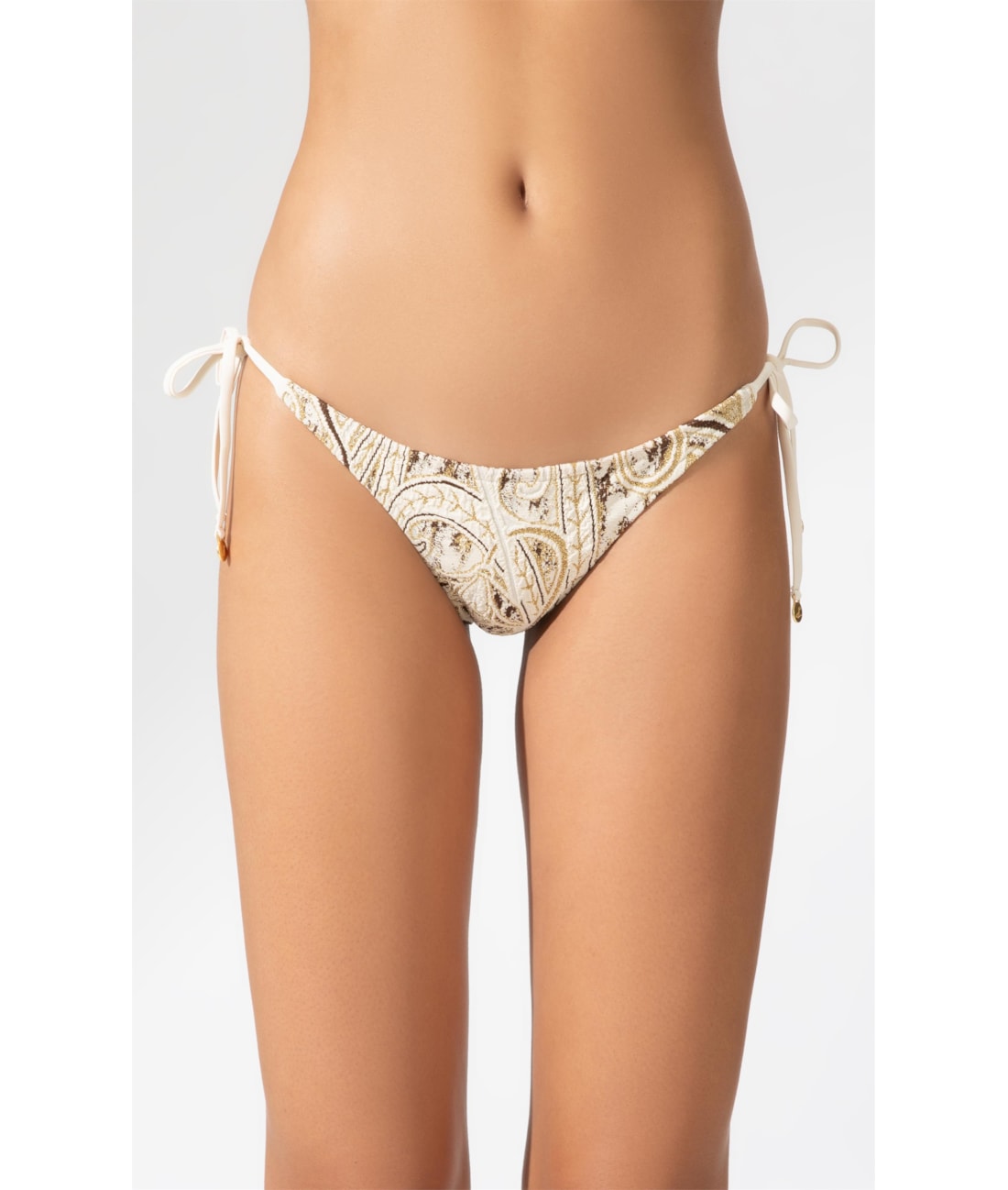 Calcinha Lacinho Junto Jacquard Brocado Natural