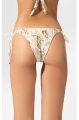 Calcinha Lacinho Junto Jacquard Brocado Natural