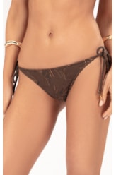 Calcinha Lacinho Mini Miracle Up Jacquard Foliage Cafe