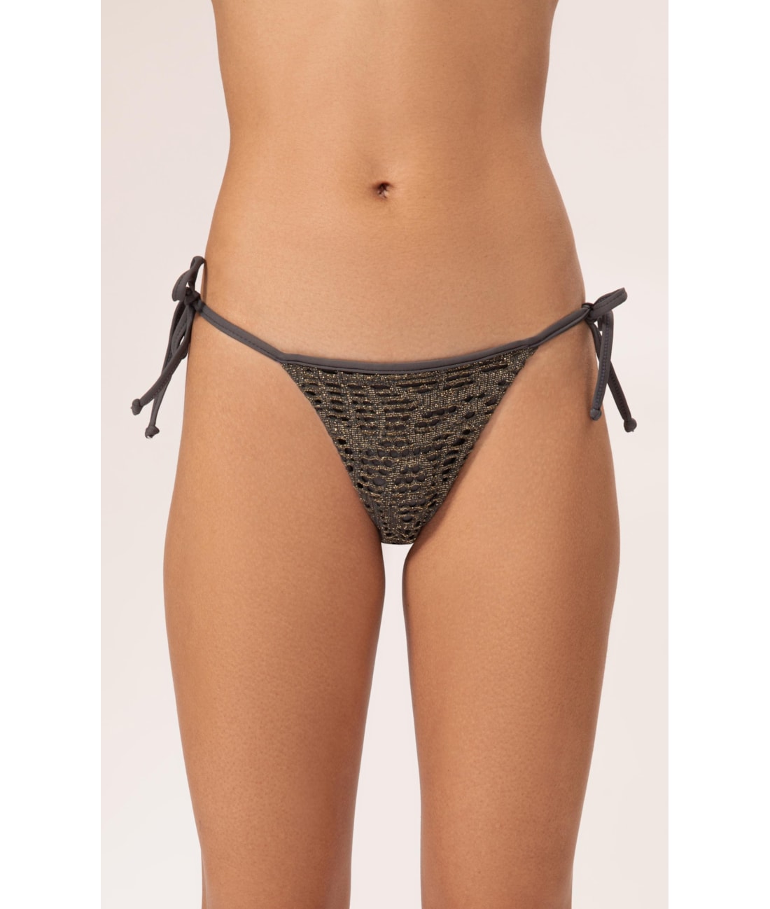 Calcinha Lacinho Miracle Viés Rendado Lux Grafite