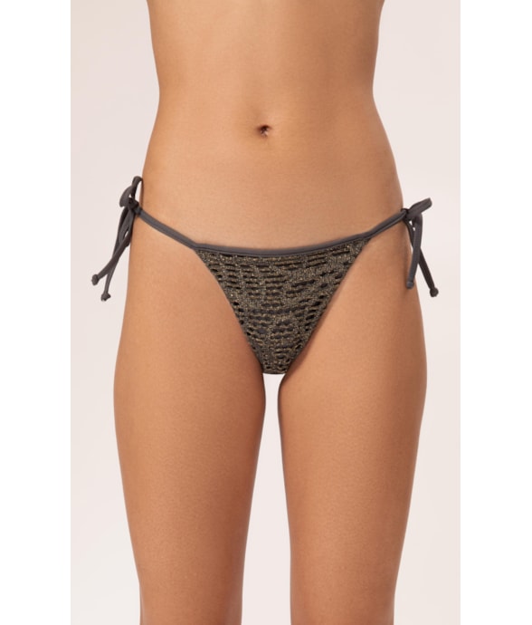 Calcinha Lacinho Miracle Viés Rendado Lux Grafite