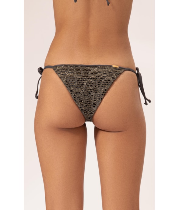 Calcinha Lacinho Miracle Viés Rendado Lux Grafite