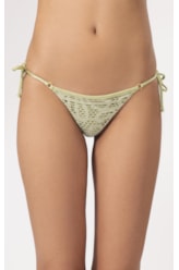 Calcinha Lacinho Miracle Viés Rendado Lux Verde Agua