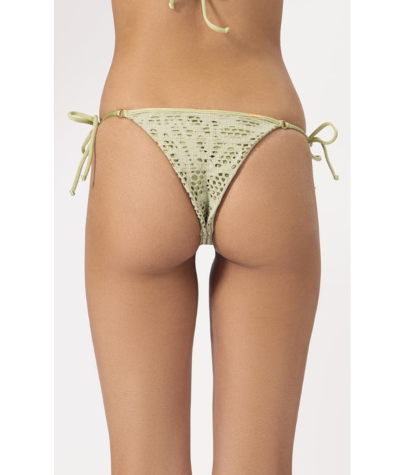 Calcinha Lacinho Miracle Viés Rendado Lux Verde Agua