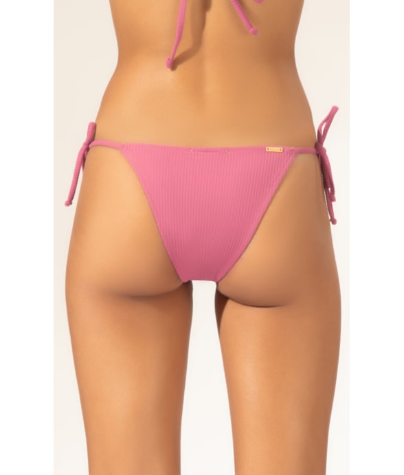 Calcinha Lacinho Rolotê Canelado Geo Rosa Velho