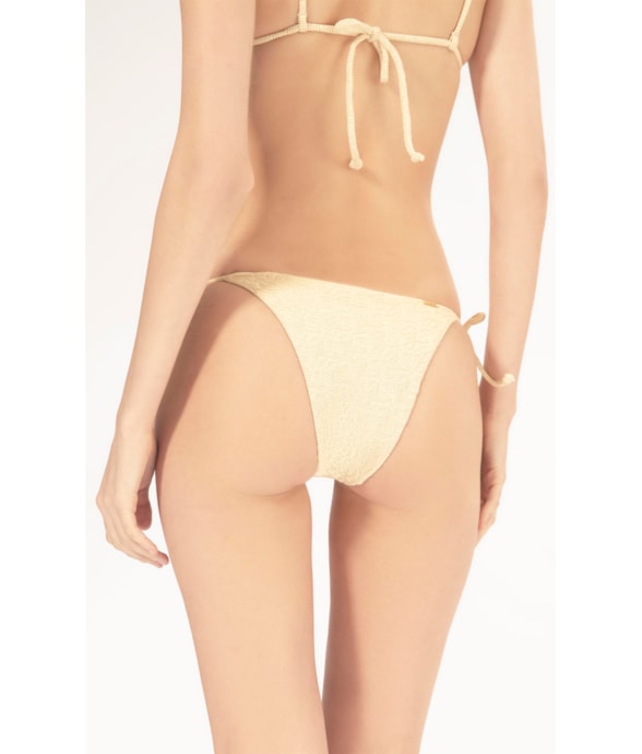 Calcinha Lacinho Rolotê Crepe Shine Amarelo Manteiga