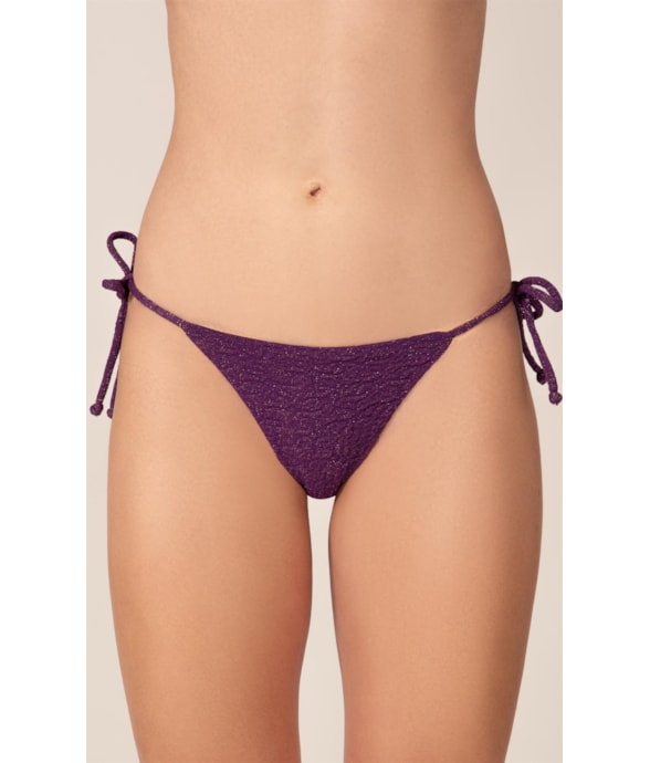 Calcinha Lacinho Rolotê Crepe Shine Roxo